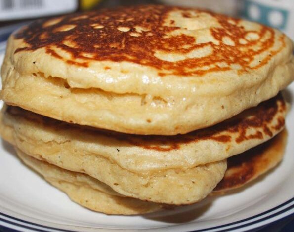 fluffy pancake recipe from scratch 595x499 1