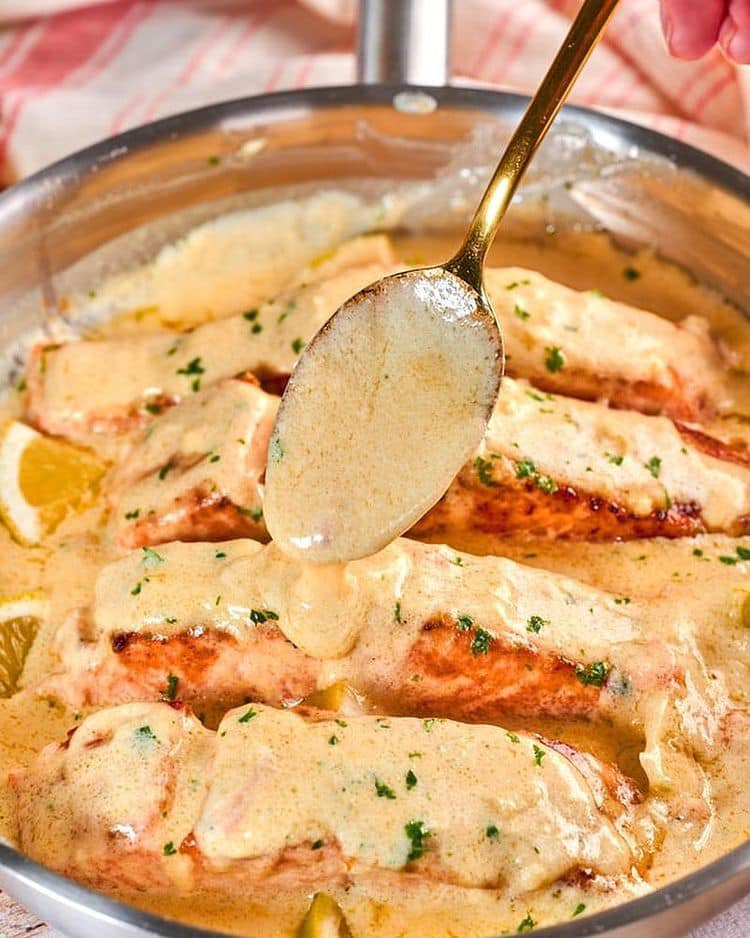Creamy Garlic Butter Salmon Recipe Dieter24